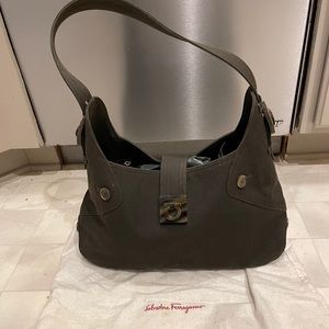 Vintage Salvatore Ferragamo brown canvas bag